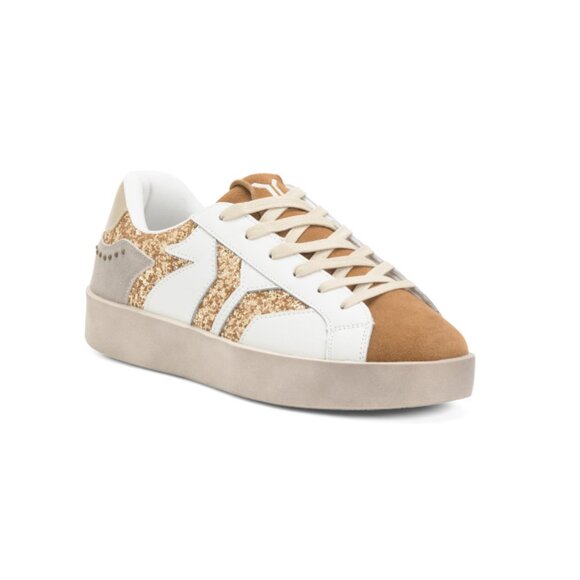 CULTURE OF BRAVE White/gold Suede And Glitter Wing Play Sneakers